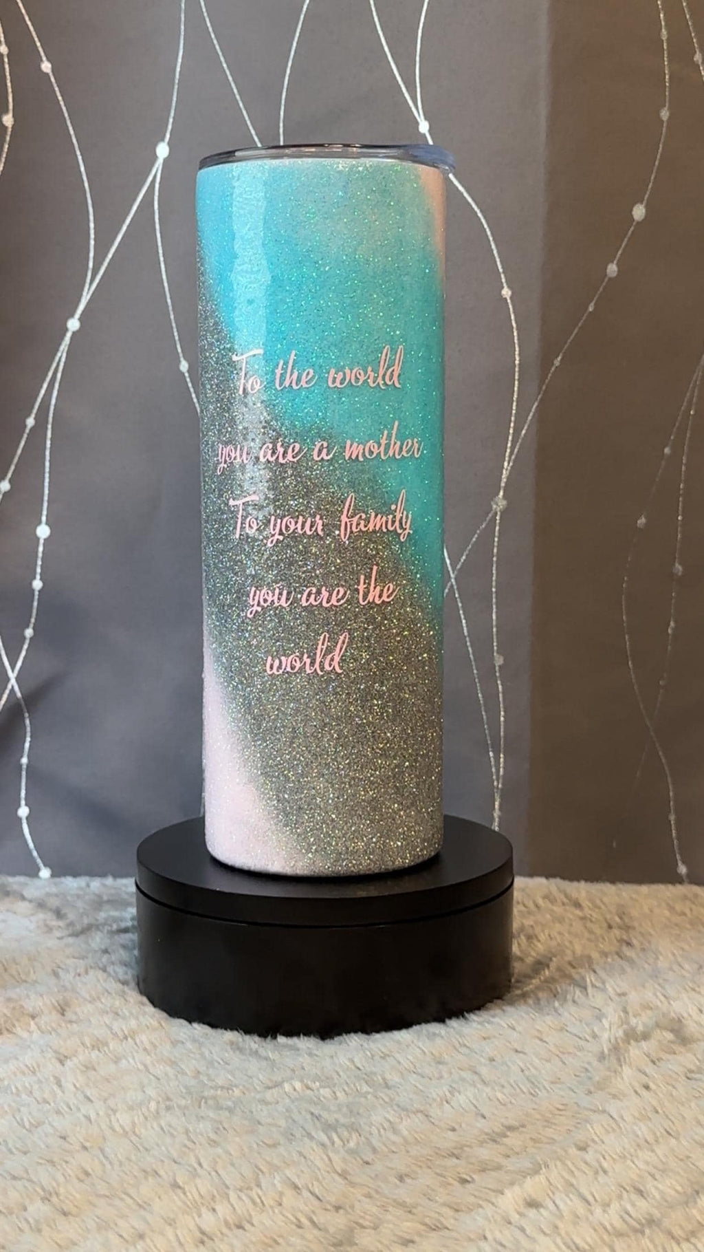 Mother’s Day Tumbler or Water Bottle – Ombre Glitter Cup with Sweet or Sassy Sayings – Personalized Mom Gift – Custom Travel Mug
