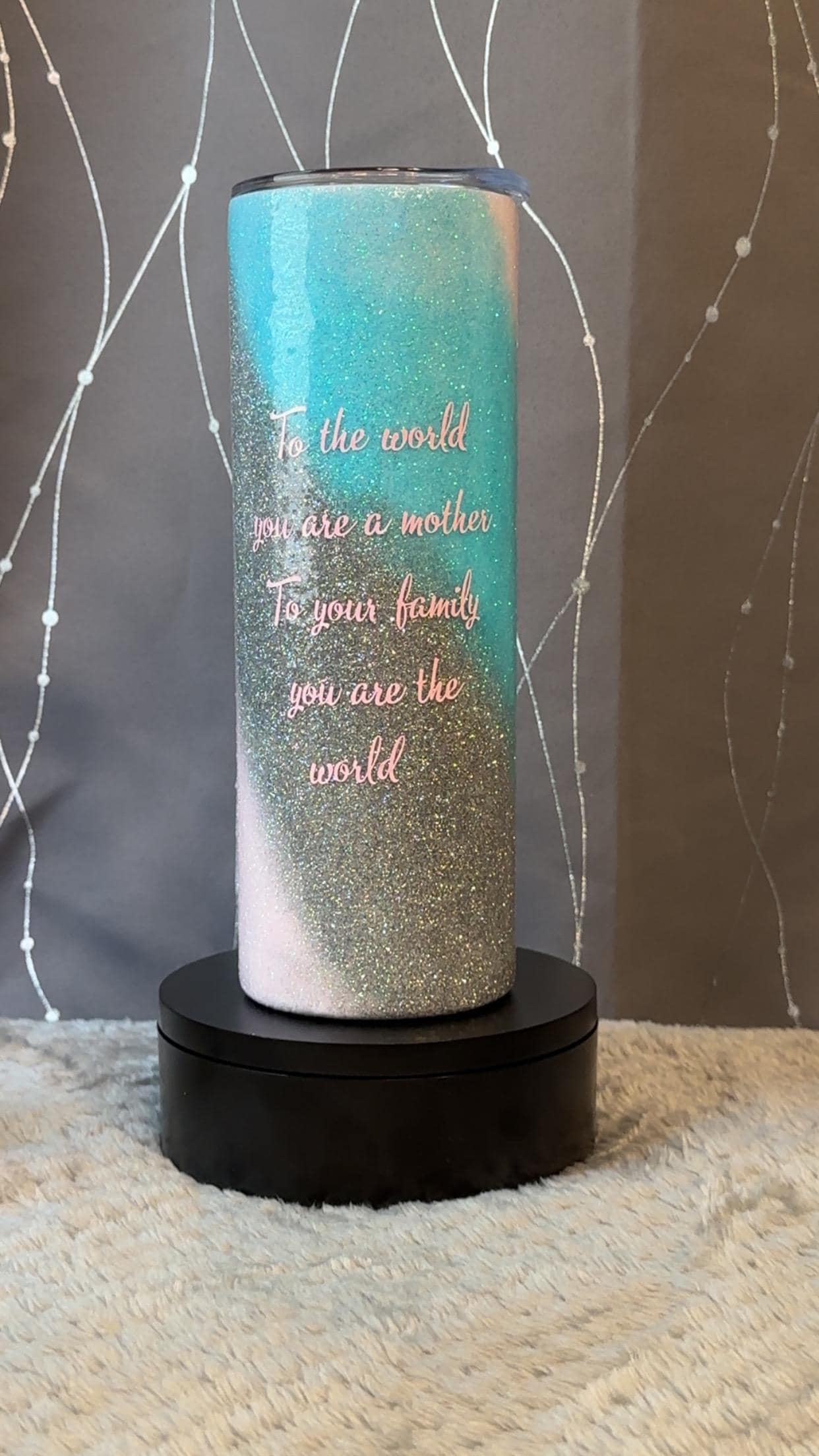 Mother’s Day Tumbler or Water Bottle – Ombre Glitter Cup with Sweet or Sassy Sayings – Personalized Mom Gift – Custom Travel Mug