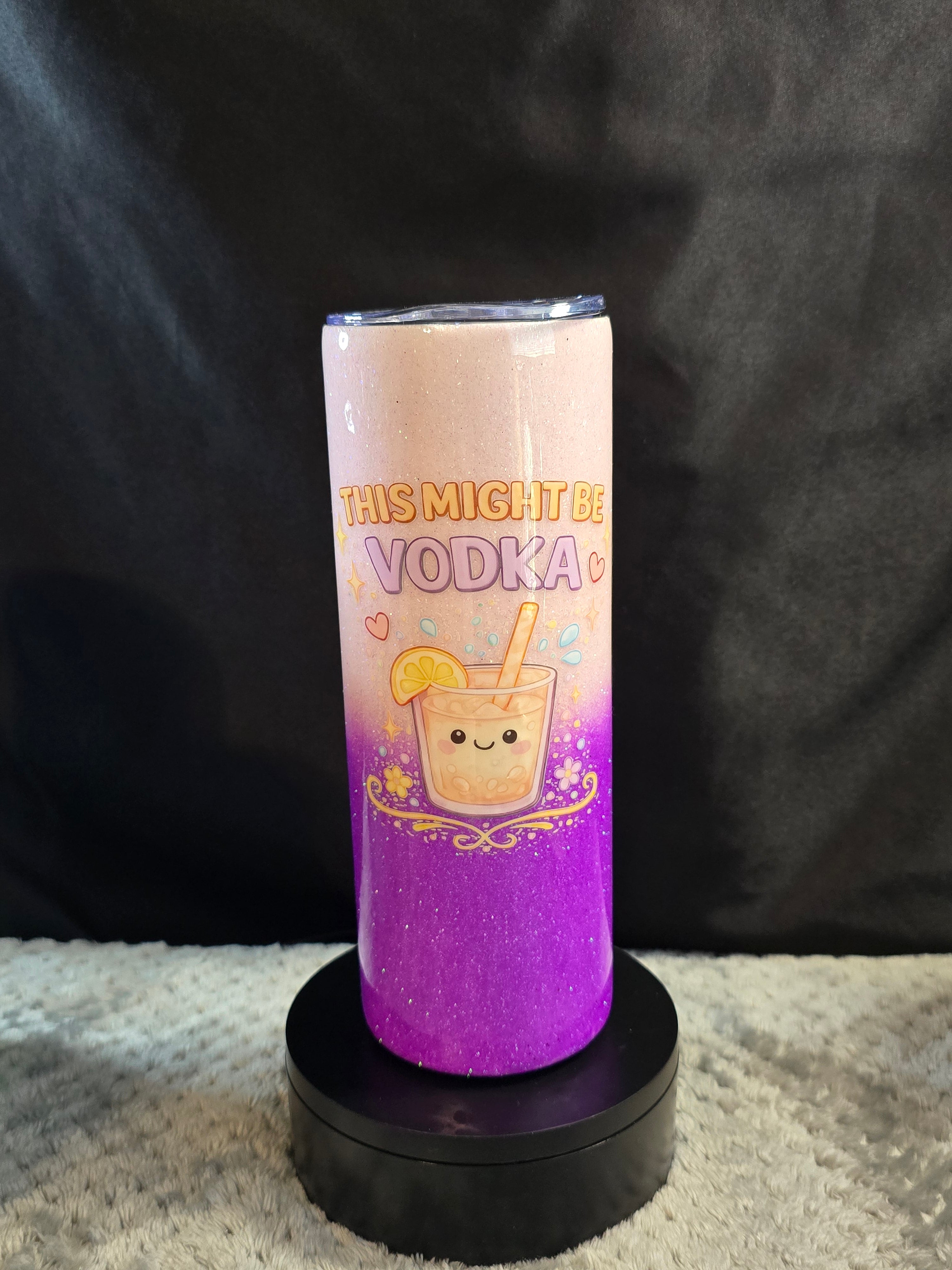 This Might Be Vodka Tumbler – 20oz Glitter Ombre Skinny Cup