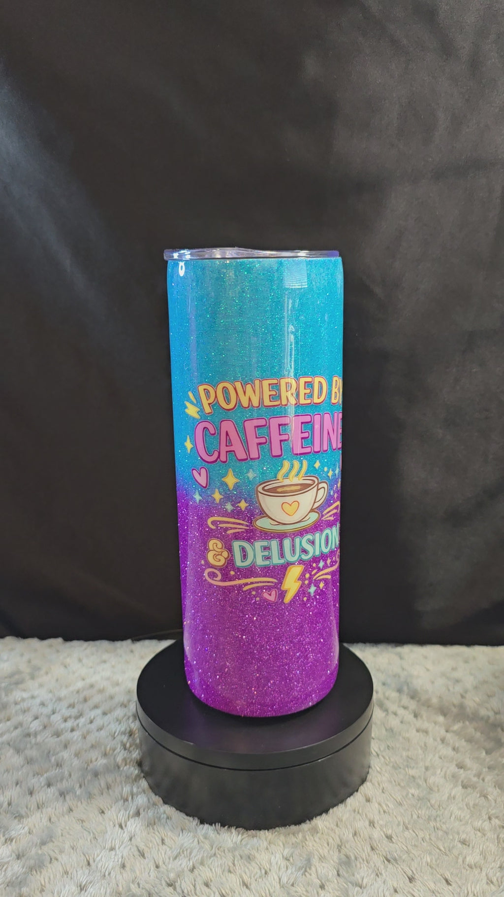 Powered by Caffeine and Delusion Tumbler