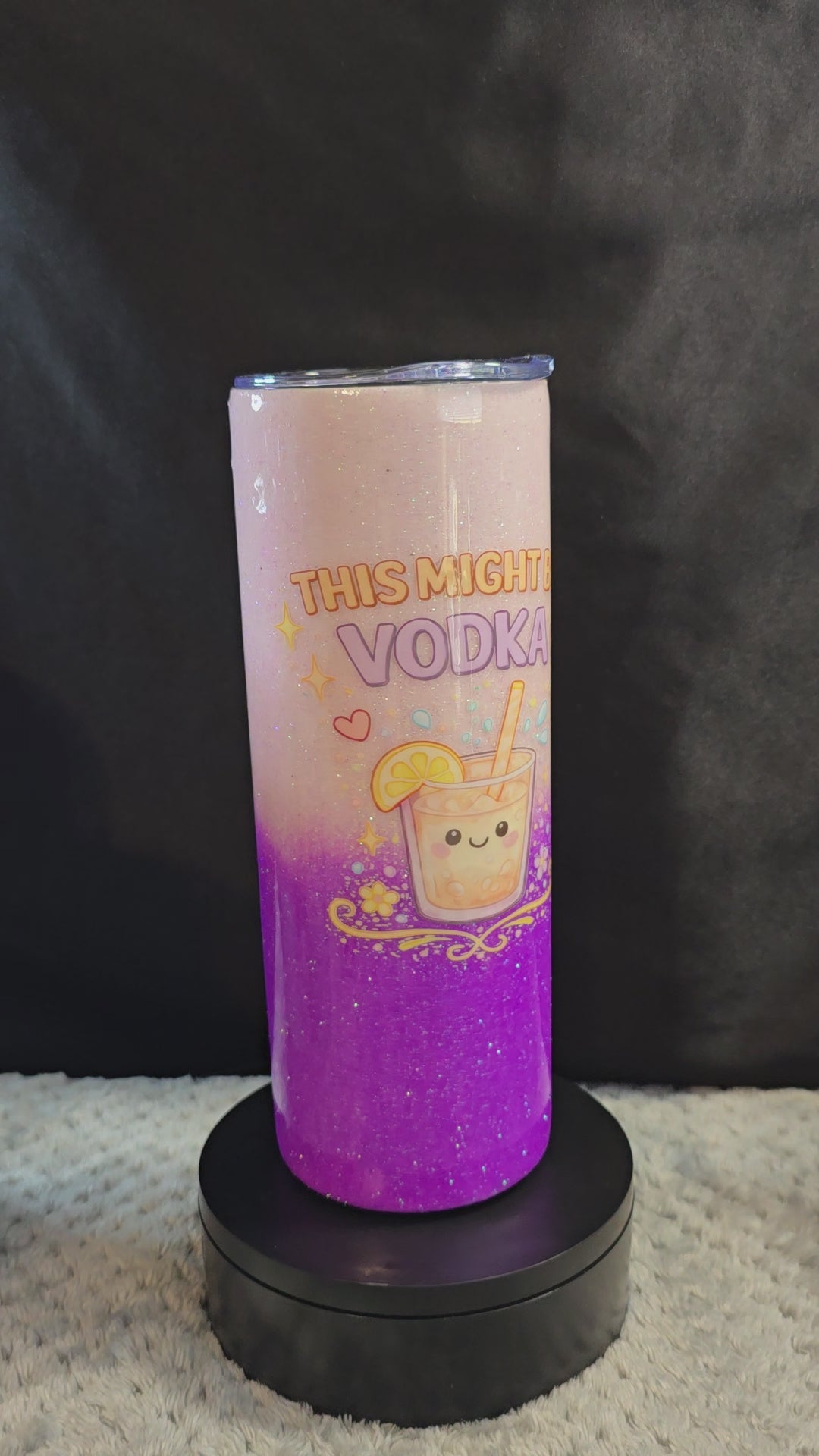 This Might Be Vodka Tumbler – 20oz Glitter Ombre Skinny Cup